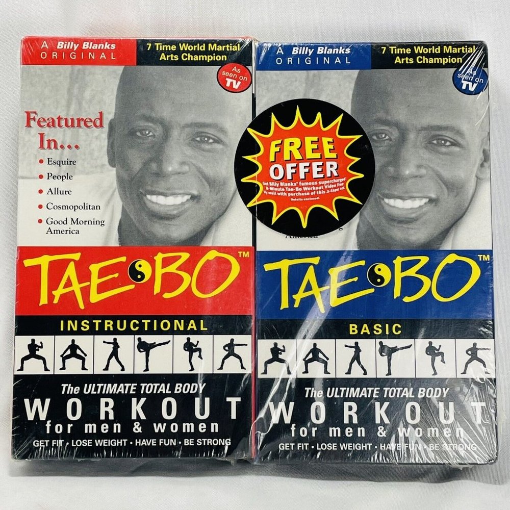 Tae Bo Workout Basic & Instructional Double 2 Pack VHS Vintage New Sealed